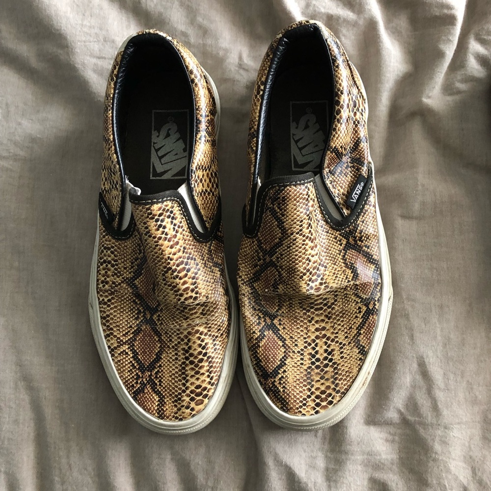 Snakeskin slip on Vans